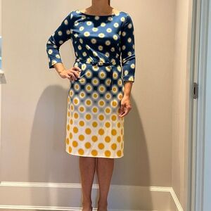 Prada Blue and Yellow Print Dress